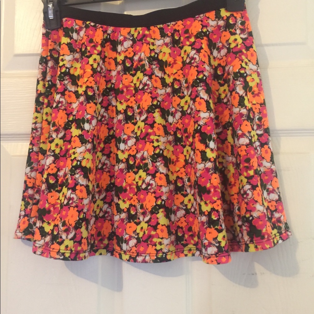 BRIGHT Floral Skater Skirt!